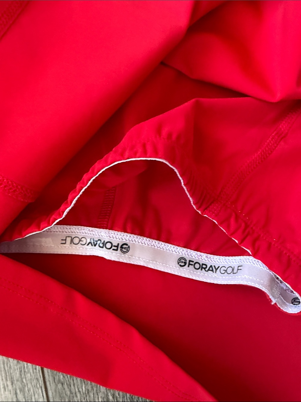 Women’s Red Skater Skirt with Subtle Logo - Picture 6 of 14